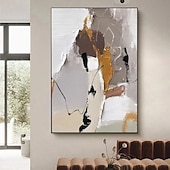 preiswerte Abstrakte Gemälde-strukturierte handgemalte Leinwand gewickelt Ölgemälde Wandkunst orange weiß schwarz abstrakte Leinwand Malerei modernes Kunstwerk Öl Hand Malerei Home Interior Rahmen fertig zum Aufhängen