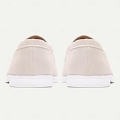 preiswerte Loafer aus hochwertigem Leder-Slipper aus Wildleder für Herren in Weiß und Beige