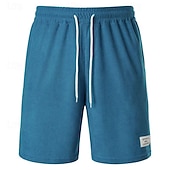 abordables Bermudas estilo casual-Hombre Pantalón corto Pantalones cortos casuales Pantalones cortos de pana Bolsillo Correa Cintura elástica Plano Comodidad Corto Festivos Playa Fin de semana Moda Casual Negro Amarillo Microelástico