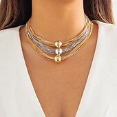 abordables Colliers-Collier Pendentif Plaqué argent Strass Femme Luxe Franges Franges Mariage Rond Colliers Tendance Pour Mariage Soirée