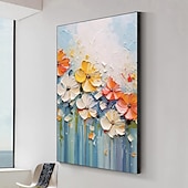 billiga Blom- och växtmålningar-3d färgglad blommig målning handmålad blomma oljemålning abstrakt färgglad blommig paionting väggkonst färgglad blommig målning blomma texturerad målning väggdekor