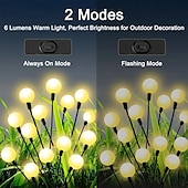 cheap Pathway Lights &amp; Lanterns-1pc 12LED Solar Garden Firefly Lamp, Swaying Lights 2 Flashing Modes Waterproof for Lawn Sidewalk Pathway Yard Patio