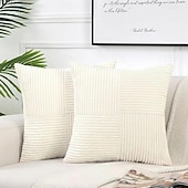 economico Tendenze cuscini-morbidi cuscini decorativi in velluto a coste a punto croce con decorazioni rustiche bohémien, morbide custodie quadrate per divano letto
