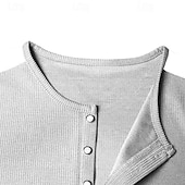 cheap Casual Henley Tee-Men&#039;s Waffle Tee Button T Shirt T Shirt Waffle Henley Shirt Short Sleeve Henley Spring &amp; Summer Color Block Fashion Designer Basic Patchwork Vacation Street Going out Black White Royal Blue Top Tee