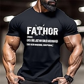 economico Magliette grafiche da uomo-camicie per papà per la festa del papà fathor sostantivo come un papà, semplicemente molto più bello e potente vedi anche bello, lettera eccezionale maglietta nera per la festa del papà maglietta