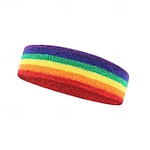 olcso Kiegészítők-LMBT LMBTQ Szivárvány Izzadságelnyelő fejpánt Csuklóvédő Felnőttek Férfi Női meleg leszbikus Pride Parade Büszkeség hónapja Álarcos mulatság Könnyű farsangi jelmez