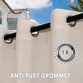 economico Tende impermeabili-Tenda da esterno impermeabile per patio, aspetto lino, resistente, per interni ed esterni, solida tenda con occhiello, serie Ikea, con isolamento termico, per bloccare la luce solare, per