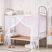 cheap Bed Canopies &amp; Drapes-Mosquito Net Density Strap Student Dorm Mosquito Net Solid Color White Courtyard Wedding Mosquito Netting Include Pair of Rope Mosquito Prevention Hooks Mosquito Netting
