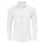 economico Casual da lavoro-Per uomo Camicia Camicia di lino Camicia casual Camicia di cotone Semplice Vacanza Camicia hawaiana Nero Bianco Rosa Blu Manica Lunga Collo ripiegato Primavera &amp; Autunno Abbigliamento Bottonato