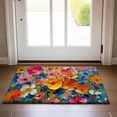 cheap Doormats-Wedding Oil Painting Flowers Doormat Non-Slip Oil Proof Rug Indoor Outdoor Mat Bedroom Decor Bathroom Mat Entrance Rug Door Mat