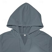economico Magliette casual da uomo-Per uomo Maglietta Camicia a Maniche Corte Manica Corta Con Cappuccio Primavera &amp; Estate Semplice Moda Designer Essenziale Tasca Frontale Vacanza Streetwear Uscire Nero Bianco Grigio scuro Maglietta