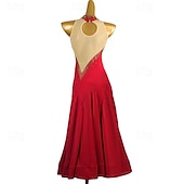 baratos Roupa de Dança de Salão-Dança de Salão Vestido Cristal / Strass Mulheres Espetáculo Roupa Diária Sem Manga Elastano