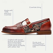cheap Premium Leather Sandals-Men&#039;s Sandals Loafers &amp; Slip-Ons Leather Shoes Leather Italian Full-Grain Cowhide Breathable Comfortable Slip Resistant Elastic Band Slip-on Buckle Brown