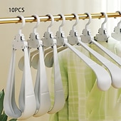 abordables Porte-Vêtements-Paquet de 10 cintres pliants – multifonctionnels pour la maison, le balcon, les voyages, les voyages d&#039;affaires ; rangement portable, épaule large, sans trace, étendoir à vêtements