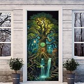 preiswerte Türabdeckungen-magische Flasche Türabdeckungen Wandbild Dekor Tür Wandteppich Tür Vorhang Dekoration Hintergrund Tür Banner abnehmbar für Haustür Indoor Outdoor Haus Zimmer Dekoration Bauernhaus Dekor liefert