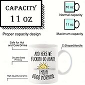 voordelige Mokken &amp; Bekers-1pc en daar gaan we weer grappige koffiemok - grote keramische beker voor thee- en koffiedrinkers - dubbelzijdig ontwerp - perfect cadeau voor vrienden en interieur