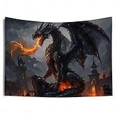 ieftine tapiserii animale-Dragon sălbatic agățat tapiserie artă de perete tapiserie mare decor mural fotografie fundal pătură perdea acasă dormitor living decor