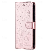 cheap Samsung Cases-Phone Case For Samsung Galaxy S24 S23 S22 S21 S20 Ultra Plus FE A54 A34 A14 Note 20 10 S25 Ultra Wallet Case Magnetic Full Body Protective with Wrist Strap Cat Bee TPU PU Leather