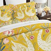 economico Set copripiumino-cartone animato fiori estivi animali tessuto spazzolato addensato letto matrimoniale copripiumino accogliente set aiuola set da 2 pezzi set da 3 pezzi peluche corto leggero e morbido