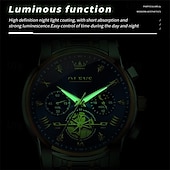 abordables Montres à quartz-Olevs – montre-bracelet lumineuse pour hommes, chronographe lumineux, indication 24 heures, à quartz, ceinture en acier, étanche, nouvelle collection