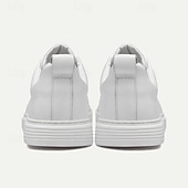 levne Pánské tenisky-pánské bílé kožené slip-on tenisky – minimalistický design s pohodlnou podrážkou pro běžné nošení
