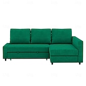 baratos Cobertura de Sofa-Capa de Sofá em Linho com Armazenamento Cor Sólida Capas Acolchoadas em Algodão e Linho