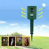 economico Sensori e allarmi di sicurezza-Repellente per animali ad ultrasuoni a energia solare: deterrente con sensore di movimento impermeabile per gatti, cani, uccelli e animali selvatici nei giardini &amp;all&#039;aperto