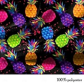 preiswerte Essen &amp; Getränke-Herren Frucht Ananas Hawaiihemd Sommerhemd Aloha-Shirt Kurze Ärmel Hemd Umlegekragen Brautkleider schlicht Outdoor Urlaub Strasse Schwarz Weiß Rosa S M L