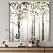 voordelige boom olieverfschilderijen-bos schilderij handgemaakte rustieke muur decor bruin goud bruin witte berk esp boom landschap schilderij abstract canvas paneel textuur boom schilderij artwork beeldende kunst wanddecoratie