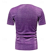 cheap Tops-Retro Vintage 1980s Shiny Metallic T-shirt Disco Men&#039;s Halloween Carnival Masquerade Performance Club Pride Parade Adults&#039; T-shirt Spring &amp; Summer