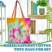 preiswerte Artikel zum Stressabbau-2 Stück weiße Canvas gewickelt gefärbte Canvas Tasche blanko große Baumwolltasche blau Sonnentrocknen Reiben Wachsfärben Batikfärben