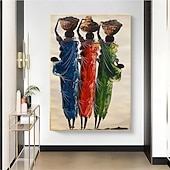 halpa Ihmisiä kuvaavat taulut-käsintehty öljymaalaus kangas seinätaide koristefiguuri abstrakti afrikkalainen nainen kodin sisustukseen rullattu kehyksetön venyttämätön maalaus