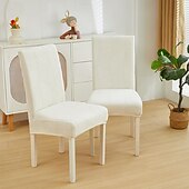abordables Funda para silla de comedor-Funda elástica para silla de comedor, funda para silla de comedor con respaldo alto, funda para silla de hotel para banquete de boda, funda para silla de jacquard lisa, funda elástica para silla
