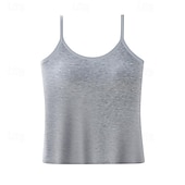 voordelige Damestanktops &amp; hemdjes-Dames Camisole Tanktop Basis Mouwloos Regular Tops Crew Hals Wit Bruin Grijs Zomer