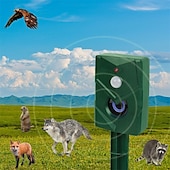 economico Sensori e allarmi di sicurezza-Repellente per animali ad ultrasuoni a energia solare: deterrente con sensore di movimento impermeabile per gatti, cani, uccelli e animali selvatici nei giardini &amp;all&#039;aperto