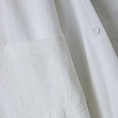 economico Casual da lavoro-Per uomo Camicia camicia di lino Camicia con colletto cinese Camicia con colletto alla coreana Maglietta informale Camicia di cotone Liscio Da mare Hawaiano Nero Bianco Verde militare Manica a 3/4 A