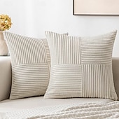 economico Tendenze cuscini-morbidi cuscini decorativi in velluto a coste a punto croce con decorazioni rustiche bohémien, morbide custodie quadrate per divano letto
