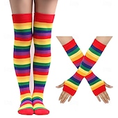 levne Příslušenství-LGBT LGBTQ Duhová Rukavice Ponožky a punčochy Dospělé Dámské Gay lesbička Pride Parade Měsíc hrdosti Plesová maškaráda Jednoduchý karnevalový kostým