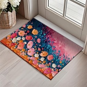 cheap Doormats-Wedding Oil Painting Flowers Doormat Non-Slip Oil Proof Rug Indoor Outdoor Mat Bedroom Decor Bathroom Mat Entrance Rug Door Mat