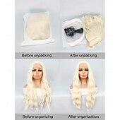 abordables Perruques synthétiques à dentelle-Perruque en dentelle synthétique Boucle rebondissante Style 26 pouce Blanc Partie médiane 13x4x1 T Part Lace Front Perruque Femme Perruque Blanc crème