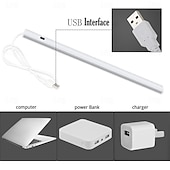 billiga skåpljus-led smart skåpljus usb-sensor under skåpet lampor trefärgade temps varmvit/vit/tre färg justerbar för kök trappor och handfat magnetiskt uppladdningsbart ljus 1st