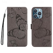 お買い得  iPhone用ケース-iPhone 16e用の電話ケース iPhone 16 iPhone 15 Pro Max iPhone 14 13 12 11 Pro Max Plus Mini SE 財布ケース 磁石フルボディ保護 ウォレットストラップ バタフライ TPU PUレザー