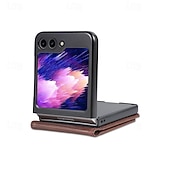 ieftine Carcasă Samsung-telefon Maska Pentru Samsung Galaxy Z Flip 7 Z Flip 6 Z Flip 5 Z Flip 4 Z Flip 3 Coperta Protectie pentru intreg corpul Loc pentru card Anti Șoc Retro PC PU piele