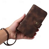 cheap Samsung Cases-Phone Case For Samsung Galaxy S23 S22 S21 S20 Ultra Plus FE A73 A53 A33 A23 A13 Note 20 Ultra 10 Plus Wallet Case Zipper Full Body Protective with Wrist Strap Retro TPU PU Leather