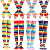 levne Příslušenství-LGBT LGBTQ Duhová Rukavice Ponožky a punčochy Dospělé Dámské Gay lesbička Pride Parade Měsíc hrdosti Plesová maškaráda Jednoduchý karnevalový kostým