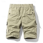 cheap Classic-Men&#039;s Tactical Shorts Cargo Shorts Shorts Buttons Drawstring Elastic Waist Plain Wearable Short Outdoor Daily Going out Fashion Classic Black Army Green