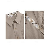 abordables Vacances-Homme Chemise Lin Chemisette Chemise d&#039;été Tenues de plage Chemise décontractée Chemise boutonnée Plein Vacances Curise Blanche Bleu Vert Kaki Manche Courte Revers Printemps été Vêtement Tenue Poche