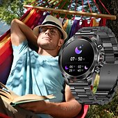 billige Smartklokker-LOKMAT COMET PLUS Smartklokke 1.43 tommers Smartklokke blåtann Skritteller Samtalepåminnelse Aktivitetsmonitor Kompatibel med Android iOS Dame Herre Lang ventetid Håndfri bruk Vanntett IP68 54mm