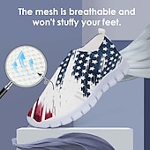 economico Scarpe a stampa grafica-Per uomo Scarpe da ginnastica Mocassini e Slip-Ons Scarpe casual da uomo Stampa scarpe Scarpe Flyknit Per sport Informale Esterno Giornaliero Giornata dell&#039;indipendenza A maglia Retato Traspirante