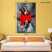 ieftine Picturi Abstracte-pictură în ulei pictată manual dreptunghi artă perete dansatoare abstractă pictură pe pânză decorarea casei decor cadru întins gata de agățat